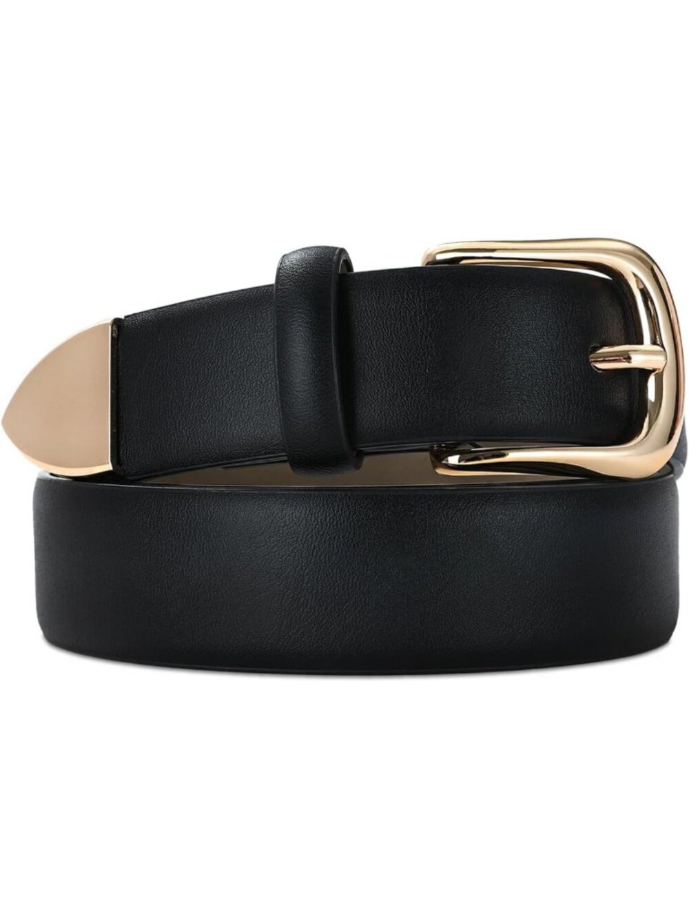 Stylish Women's Leather Belt with Metal Buckle - Fashionable Waist Accessory